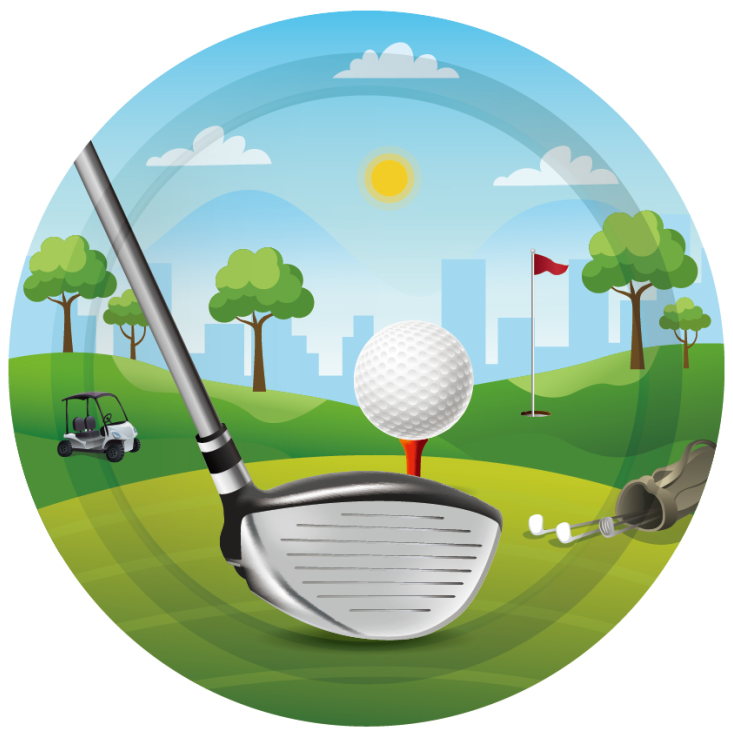 Golf Plates 7", 8-pc