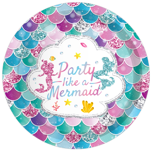 Party Like A Mermaid Plates 9", 8-pc