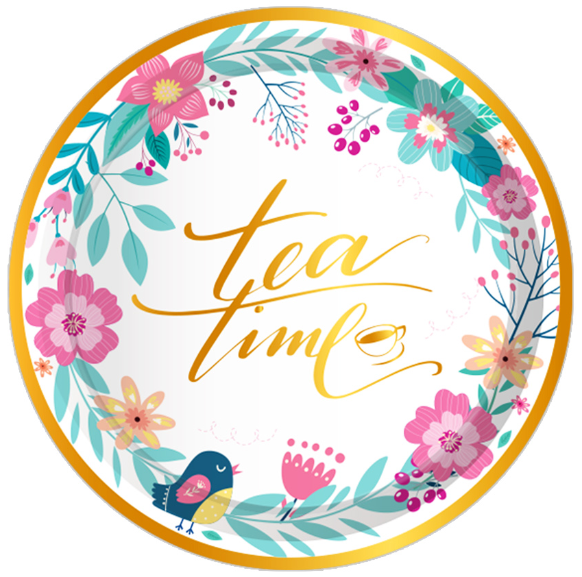 Assiettes Tea Time 7", 8 pièces