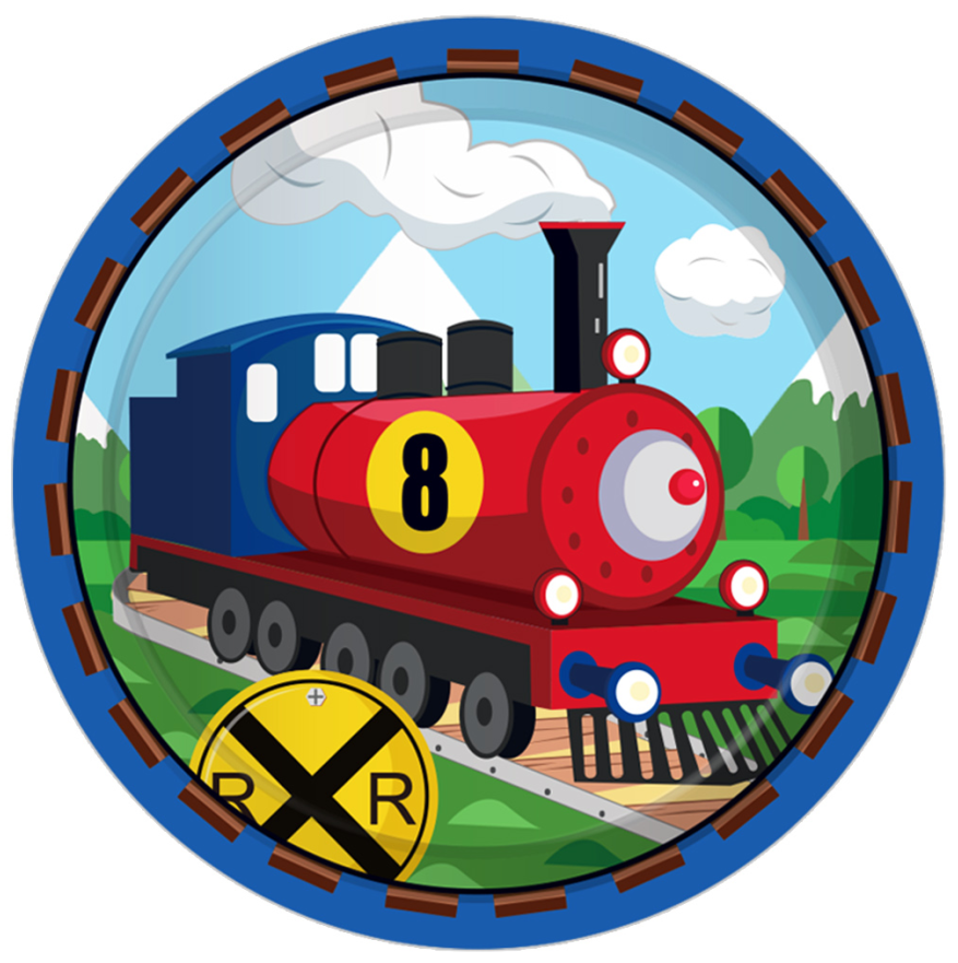 Train Plates 9", 8-pc