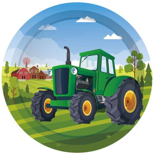 Farm Tractor Plates 9", 8-pc