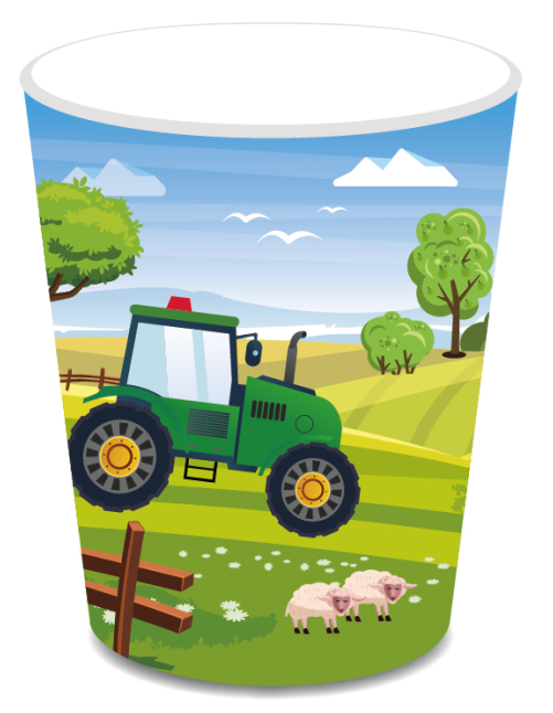 Farm Tractor Cups, 8-pc