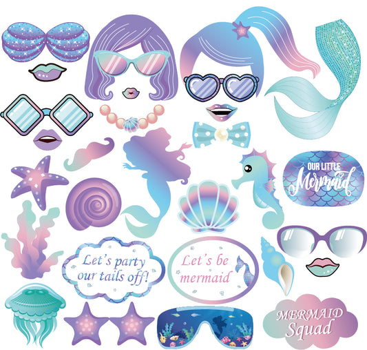 Party Like A Mermaid Photo Booth Props
