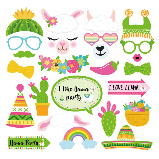 Llama & Cactus Photo Booth Props