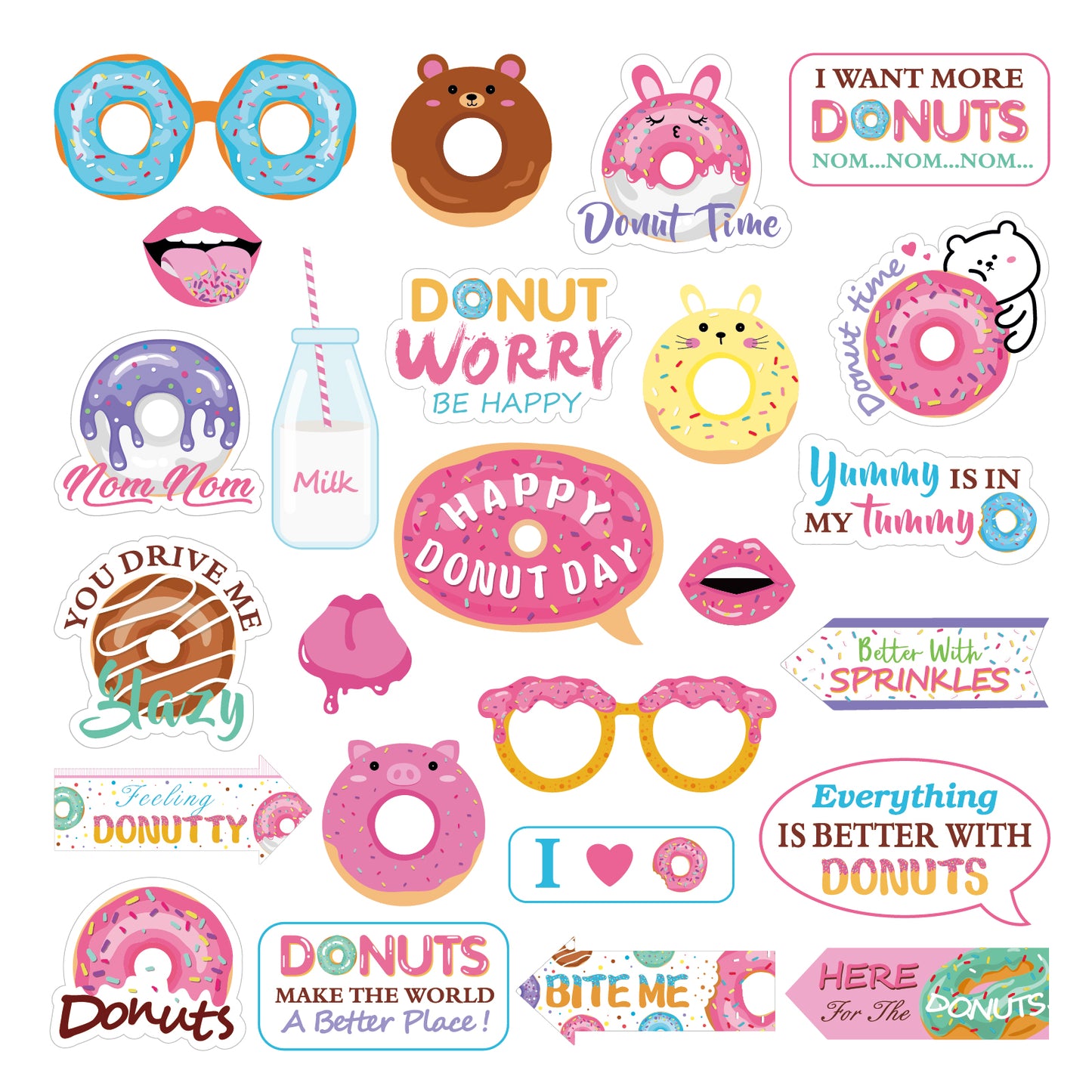 Donuts Photo Booth Props