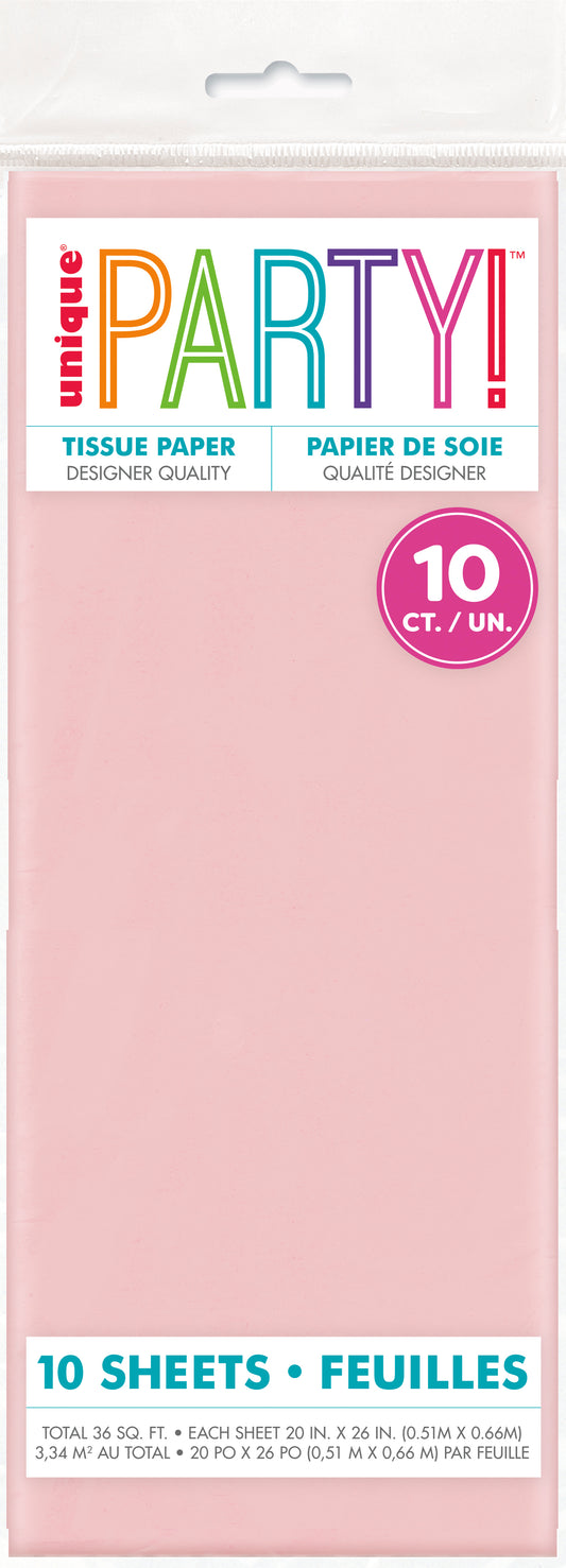 Feuilles de papier de soie rose pastel, 10 pces 