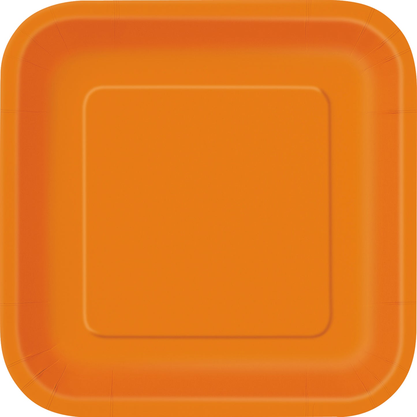 Pumpkin Orange Solid Square 9" Dinner Plates, 14-pc