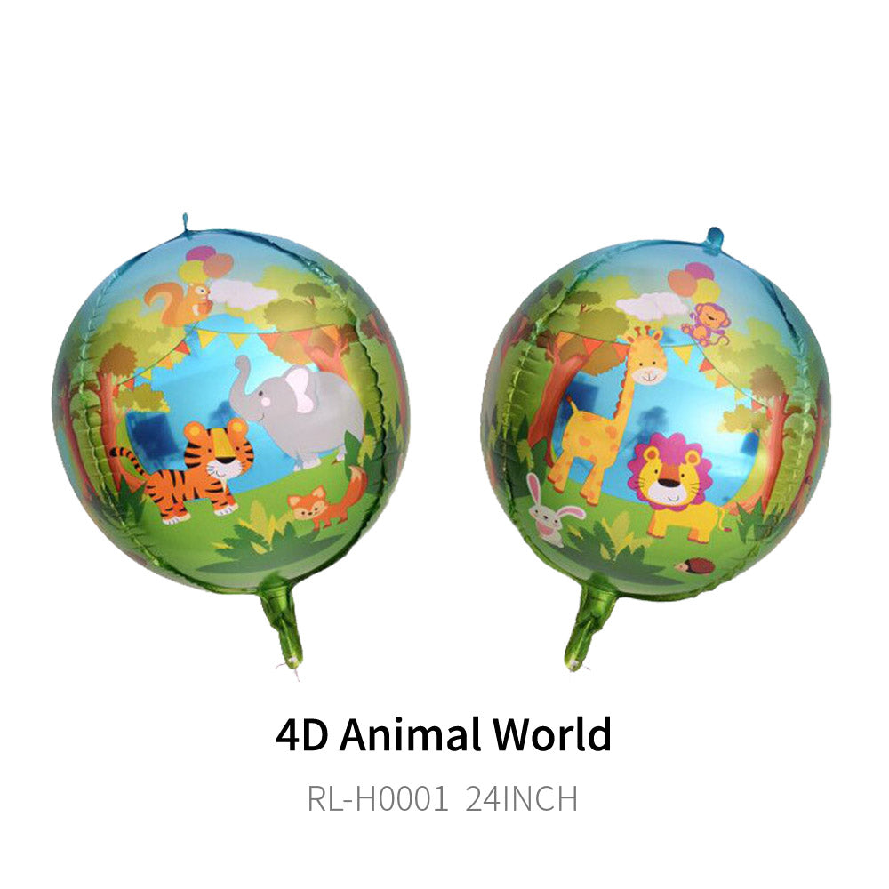 Foil 4D Animals Balloon, 24"