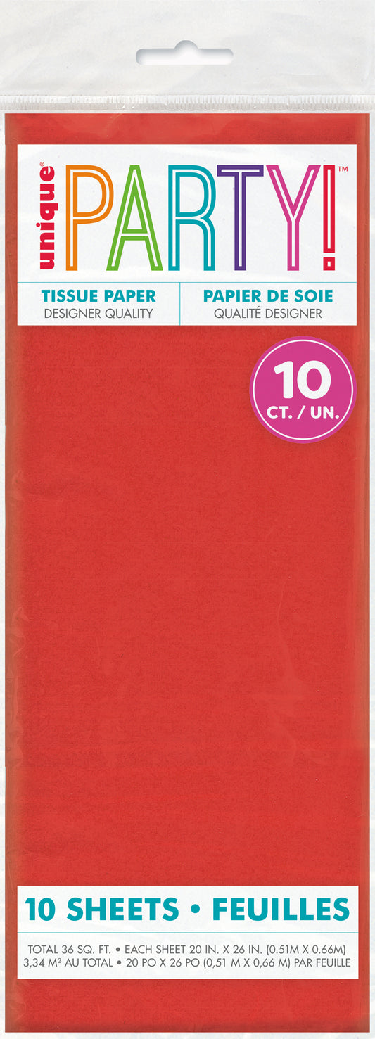 Red Tissue Sheets, 10-pc