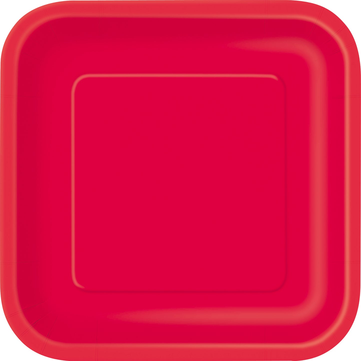 Ruby Red Solid Square 9" Dinner Plates, 14-pc