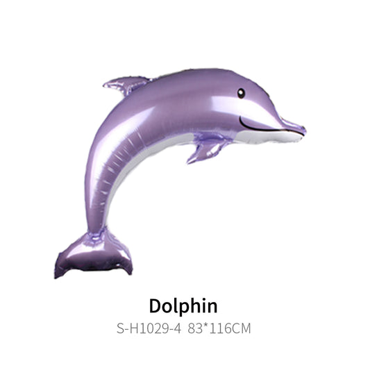 Foil Purple Dolphin Balloon, 46"