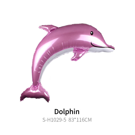 Foil Pink Dolphin Balloon, 46"