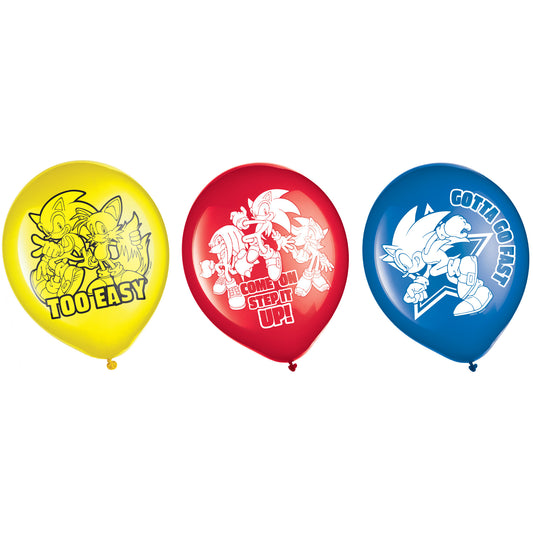 Sonic 12 " Latex Balloons, 6-pc