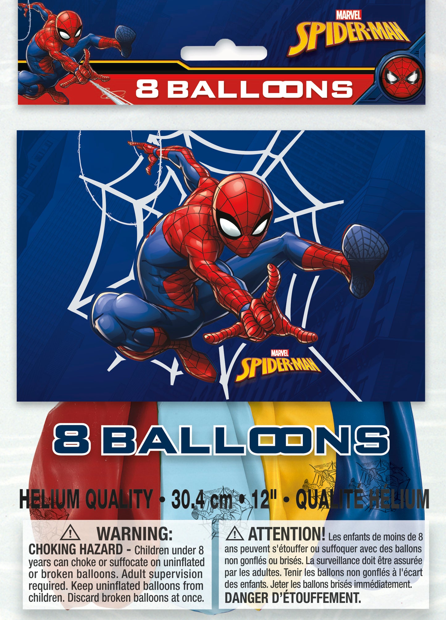 Spider-Man 12" Latex Balloons, 8-pc