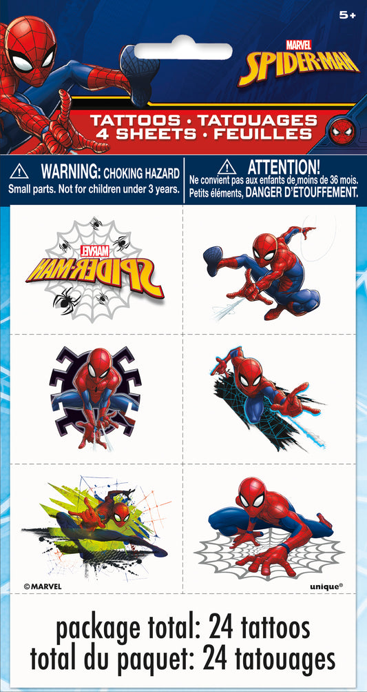 Tatouages ​​Spider-Man, 24 pces 