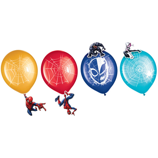 Spider-Man Webbed Wonder 12" Latex Balloons, 6-pc