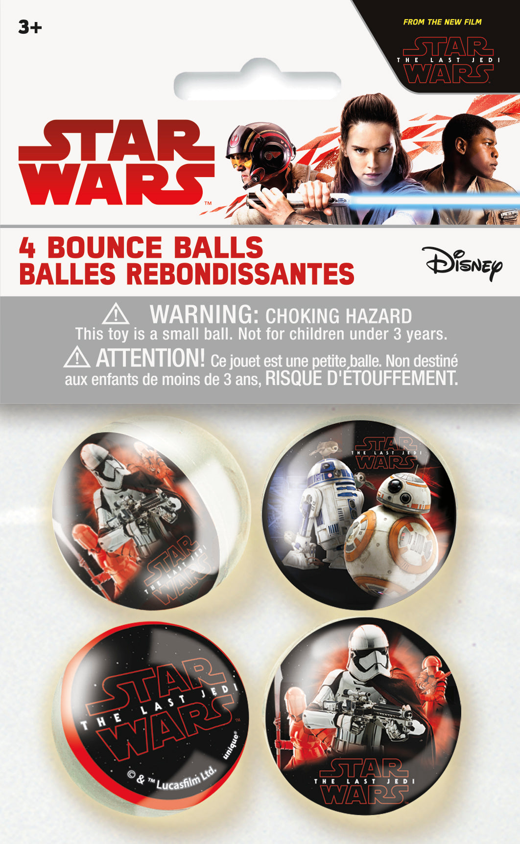 Star Wars Episode VIII Bounce Balls, 4-pc