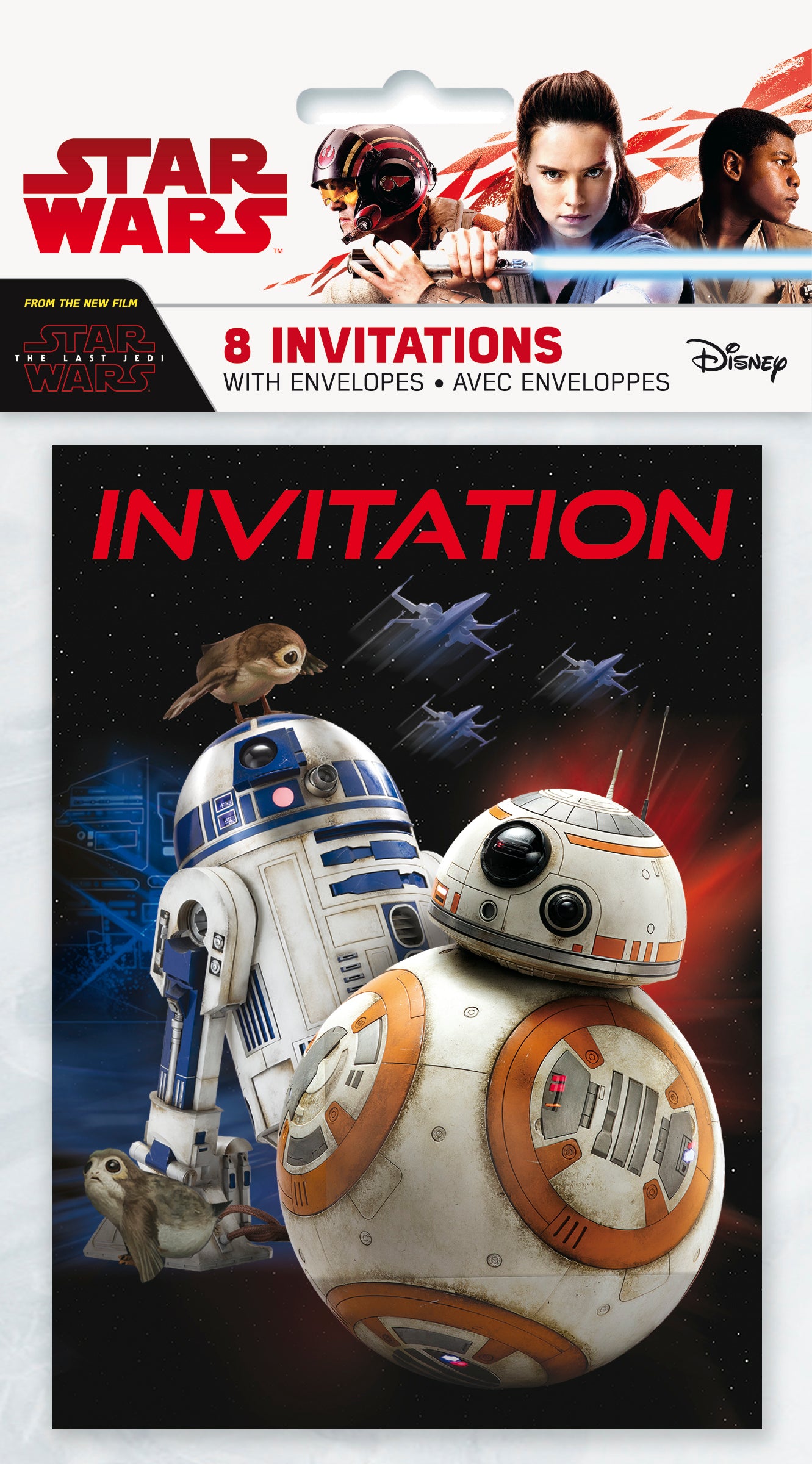 Invitations Star Wars Épisode VIII, 8 pces 