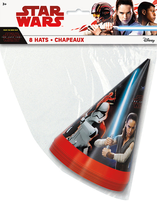 Chapeaux de fête Star Wars Épisode VIII, 8 pces