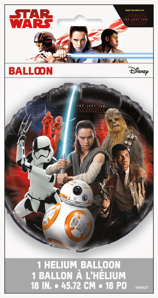 Ballon aluminium rond Star Wars Episode VIII, 18"