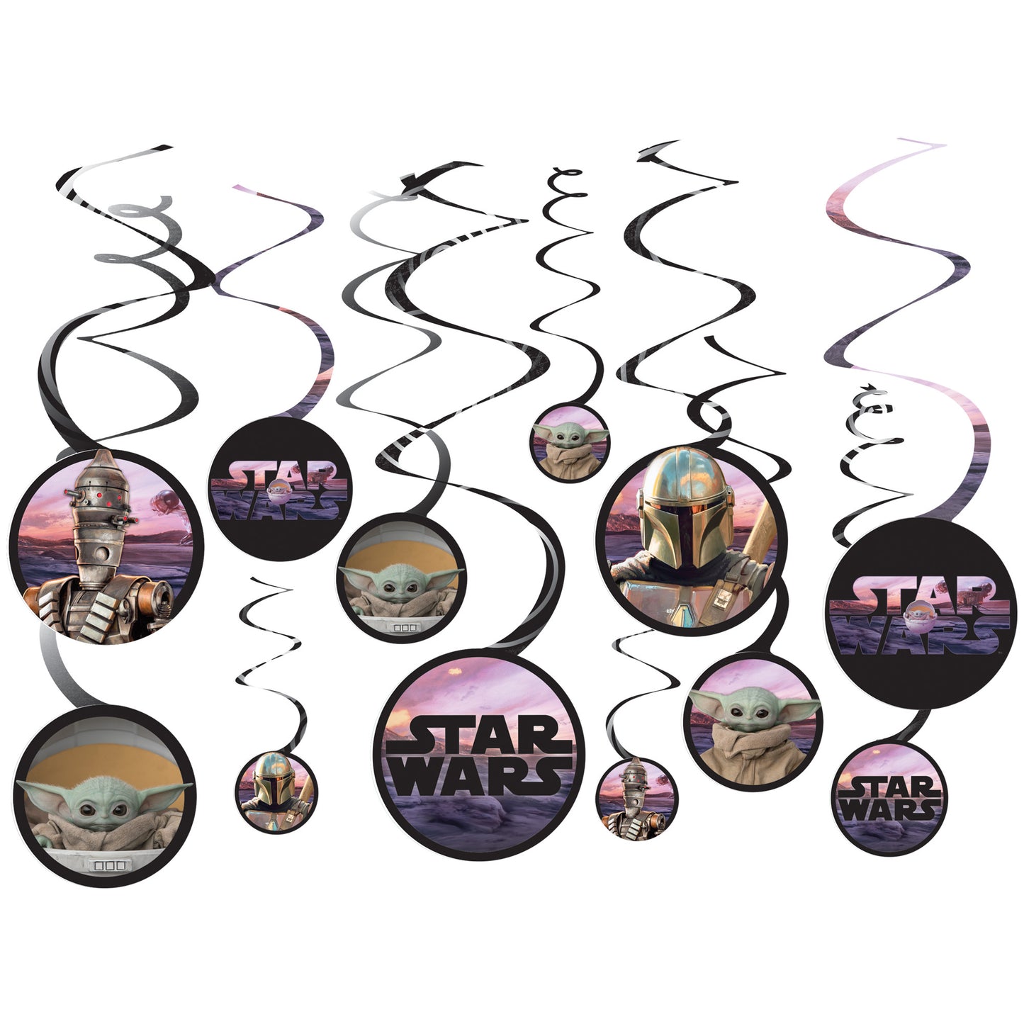Star Wars Yoda Swirl Decorations, 12-pc