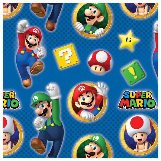 Super Mario Brothers Gift Wrap, 8ft x 30"