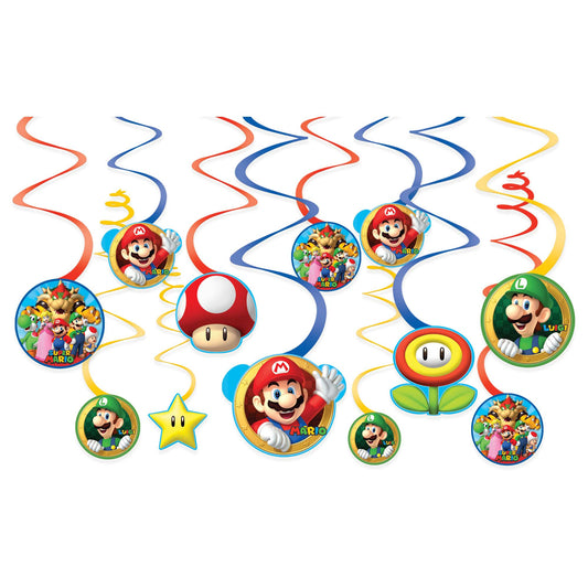 Super Mario Hanging Swirl, 6-pc