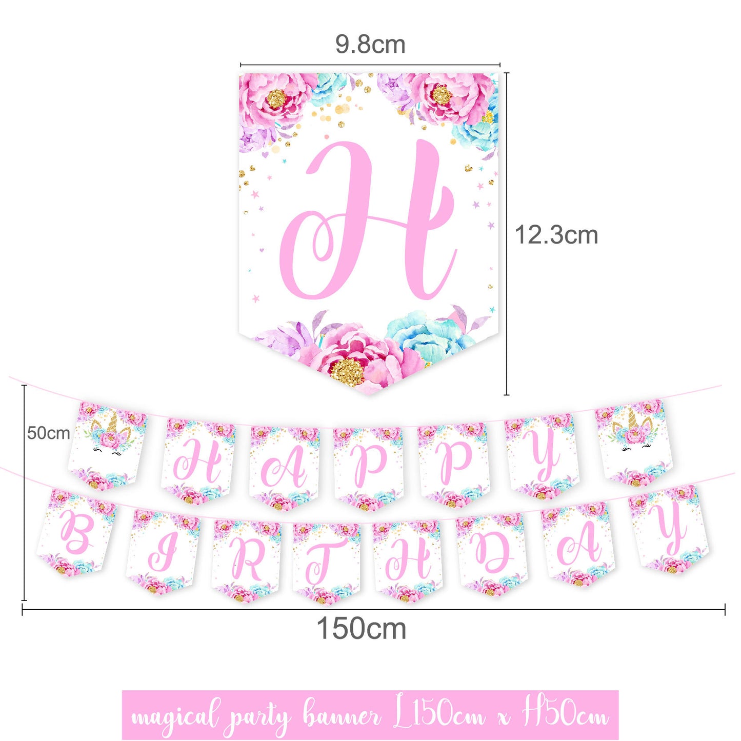 Unicorn Pink and White Banner