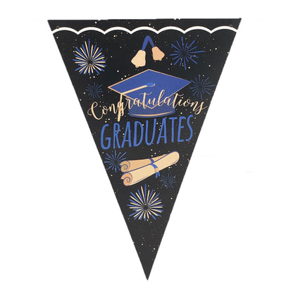 Graduation Blue, Gold and Black Banner