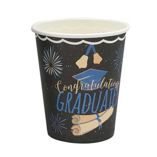 Graduation Blue, Gold and Black Cups, 16-pc