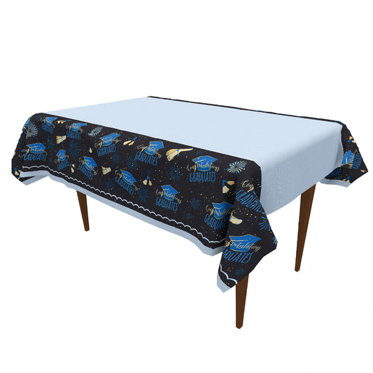 Graduation Blue, Gold and Black Table Cover