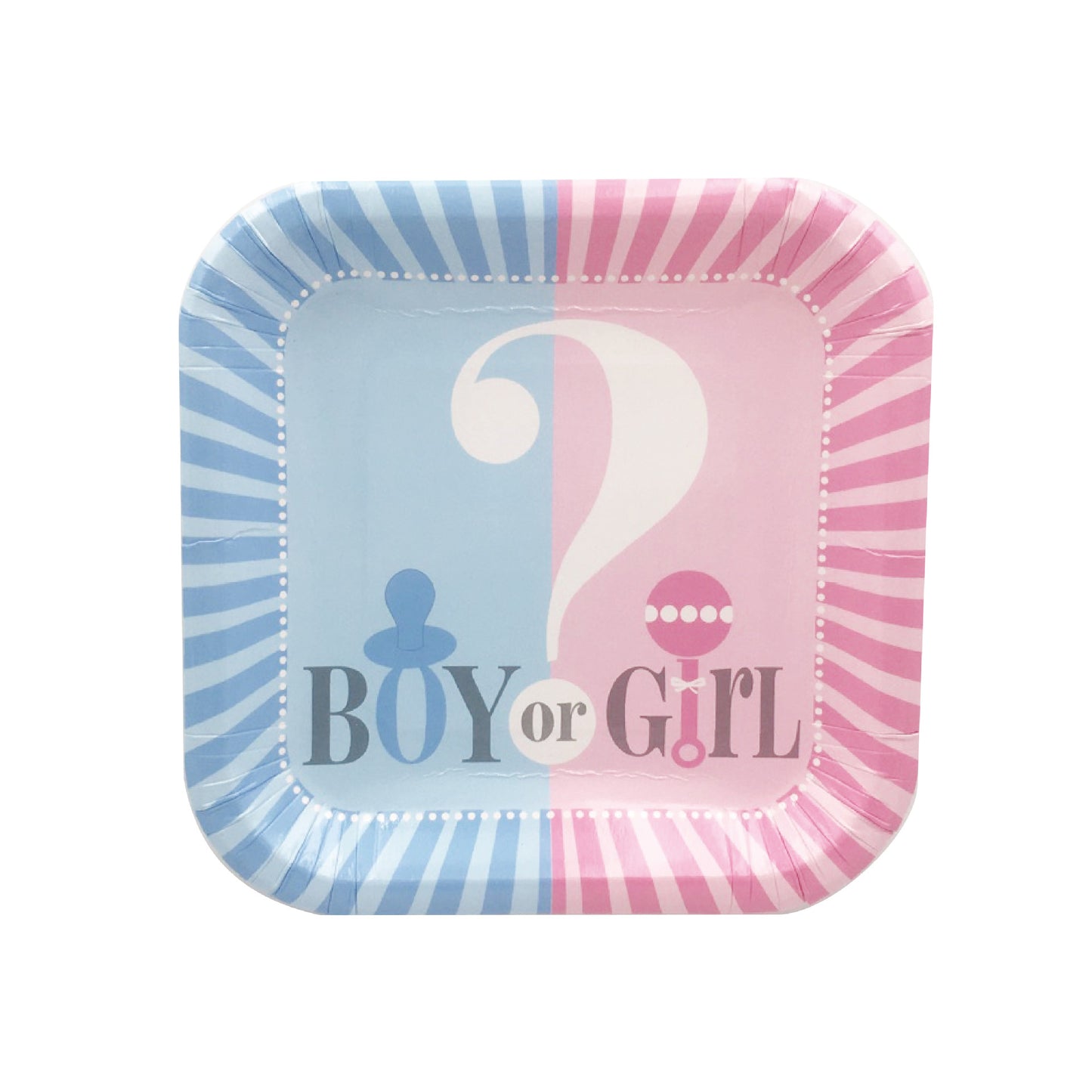 Gender Reveal Blue and Pink Plates 7", 16-pc