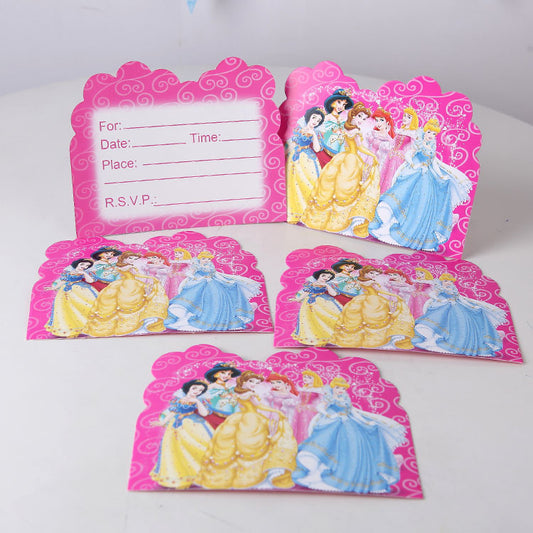 Princesses Disney Invitation Cards, 10-pc