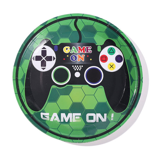 Game On Green Plates 9", 16-pc