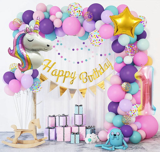 Unicorn Party Balloon Arch, 103-pc