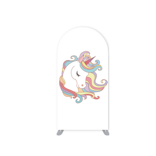 *Rental* Unicorn with Pink Horns Small Arch, 3x6-Ft