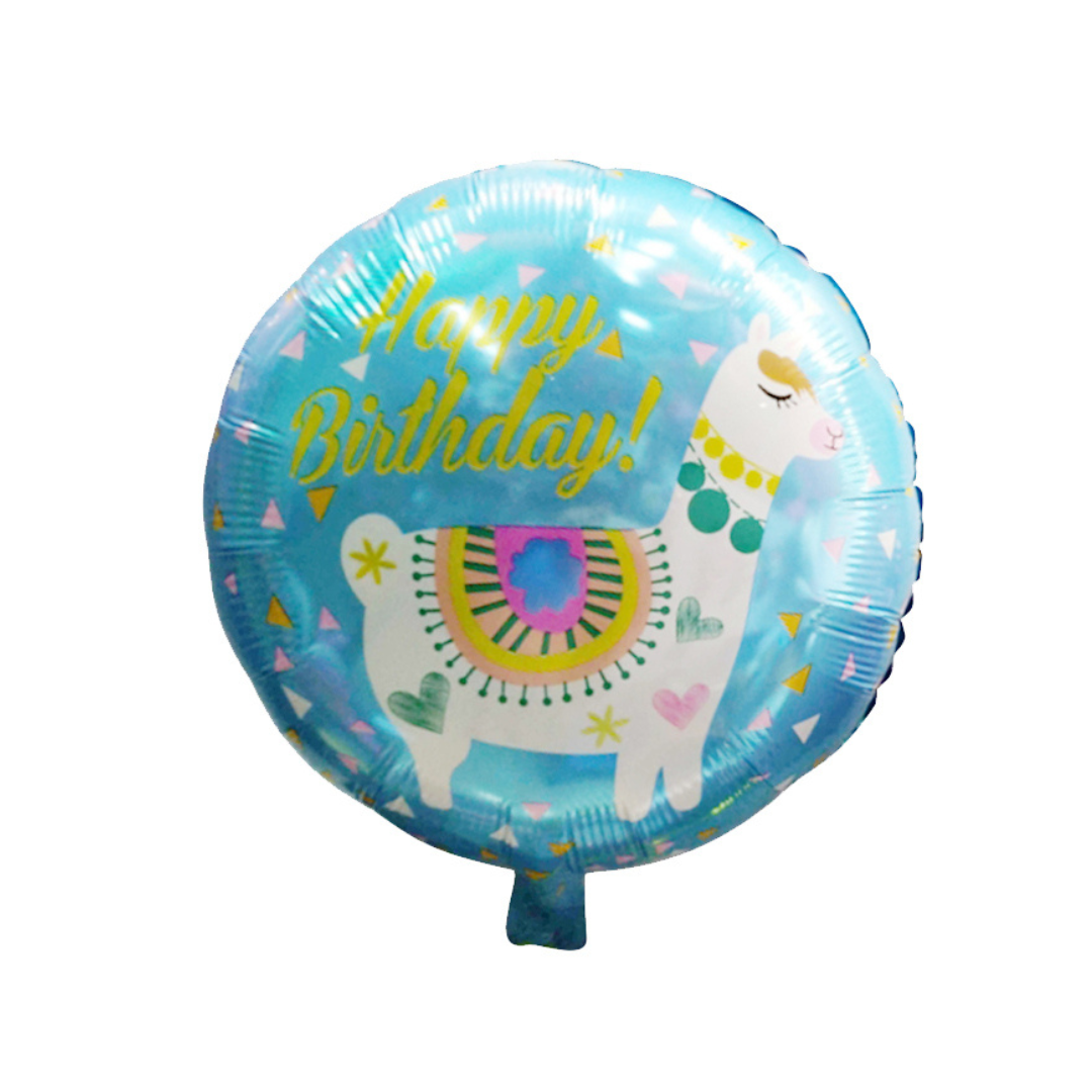 Foil Happy Birthday Alpaca Balloon, 18"