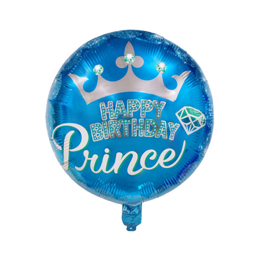 Foil Happy Birthday Blue Prince Balloon, 18"