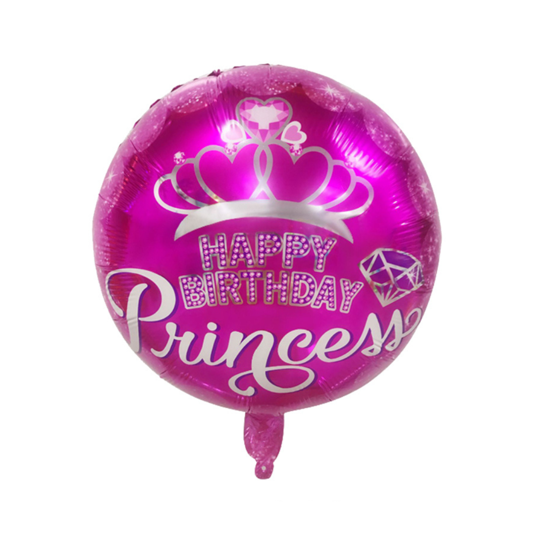 Foil Happy Birthday Pink Princess Balloon, 18"