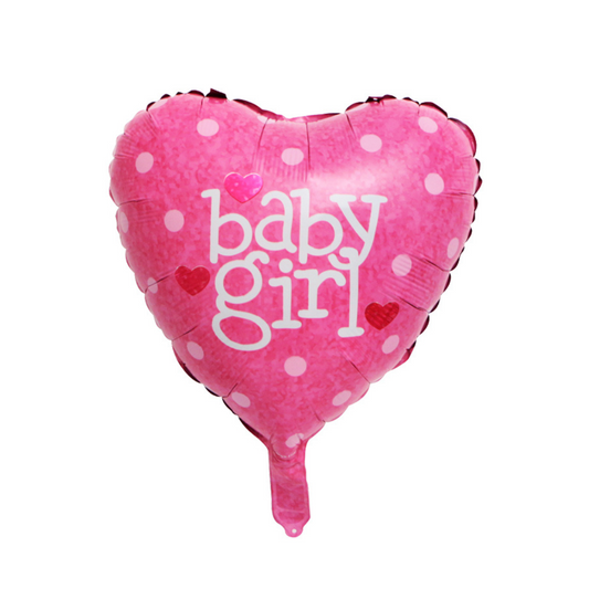 Foil Baby Girl Heart Balloon, 18"