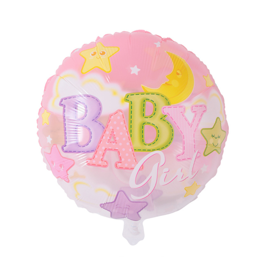 Foil Baby Girl Stars Balloon, 18"