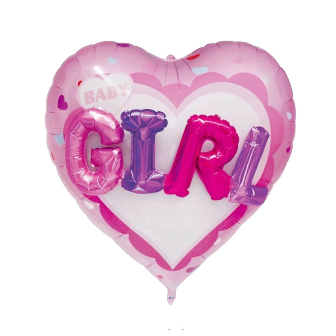 Foil Girl Heart Balloon, 36"