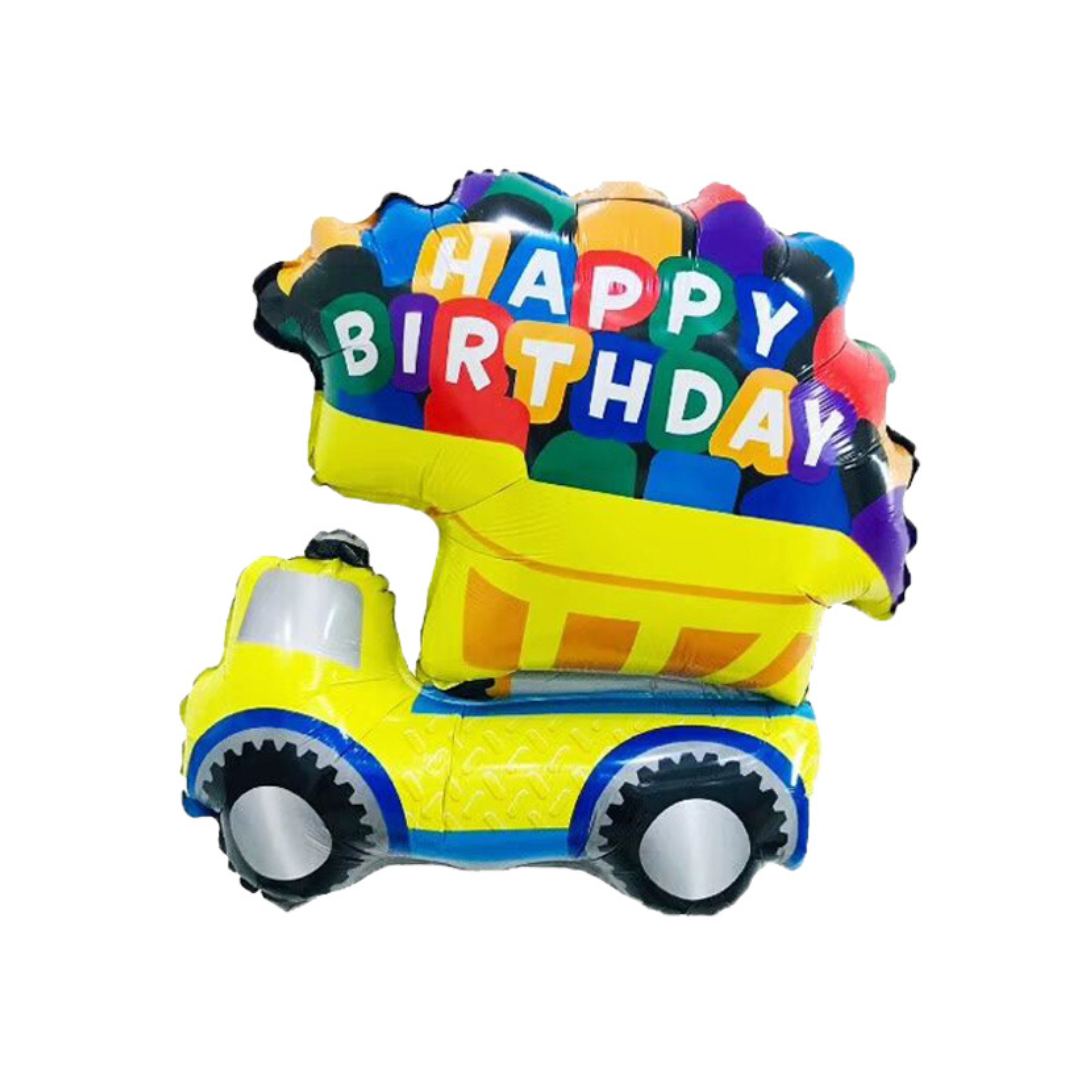 Foil Happy Birthday Truck Balloon, 28"
