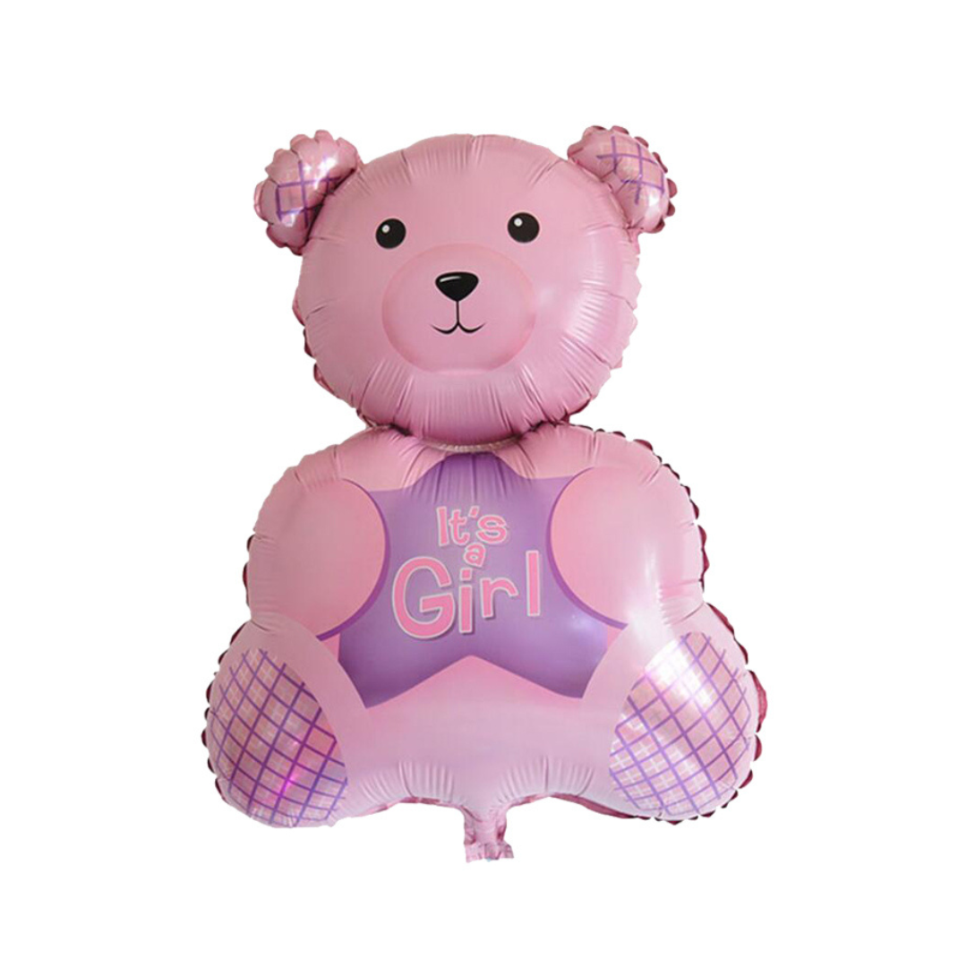 Foil It's A Girl Pink Bear Balloon, 30"