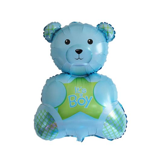 Foil It's A Boy Blue Bear Balloon, 30"