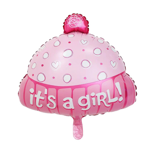 Foil It's A Girl Pink Hat Balloon, 23"