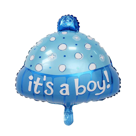 Foil It's A Boy Blue Hat Balloon, 23"