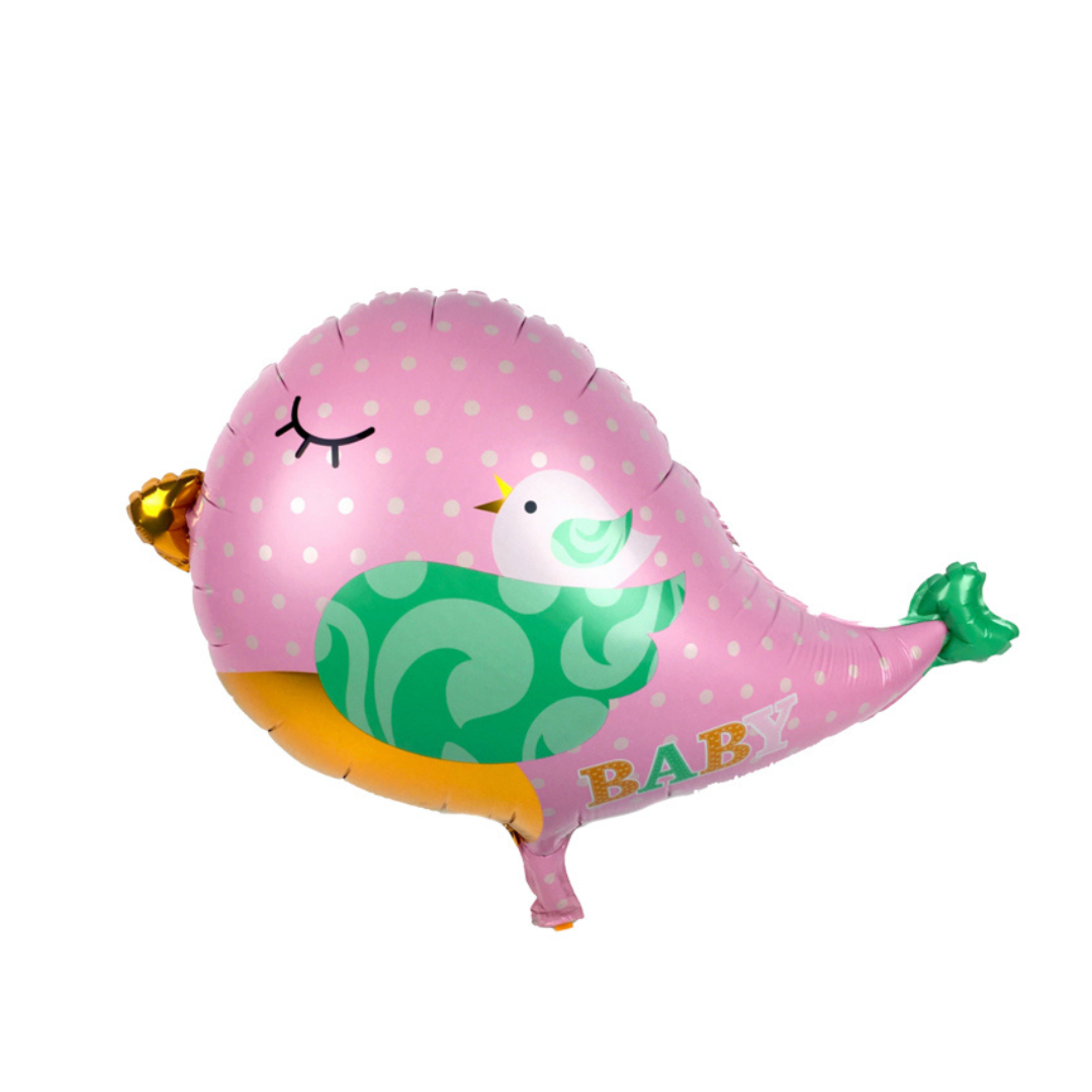 Foil Baby Girl Pink Bird Balloon, 26"