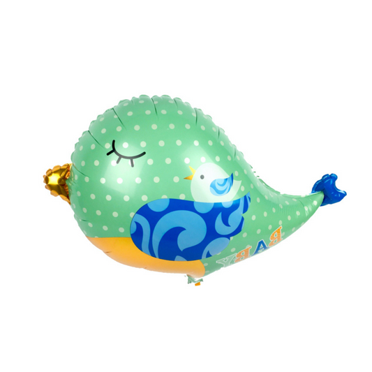 Foil Baby Boy Green Bird Balloon, 26"