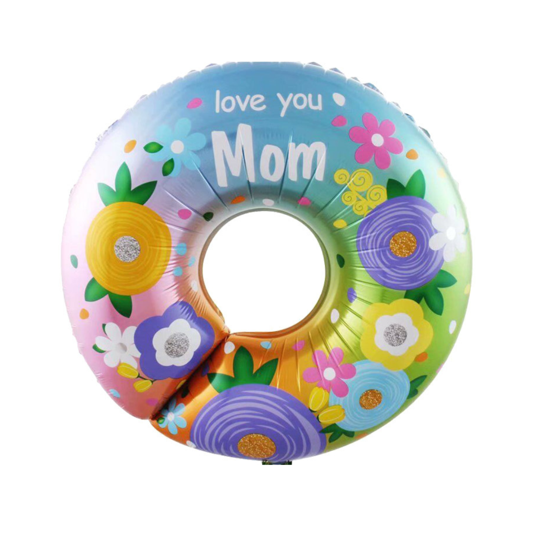 Foil Love You Mom Donut Balloon, 30"